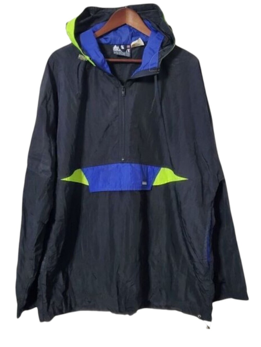 VTG 80s Windbreaker Jacket Size XL GRANITE Tom Mangold Colorblock USA Made Mens
